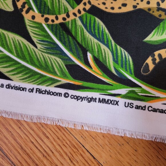 Richloom Solarium Original‎ Screen Print Design Leopard Jungle Print Fabric USA - Picture 4 of 6